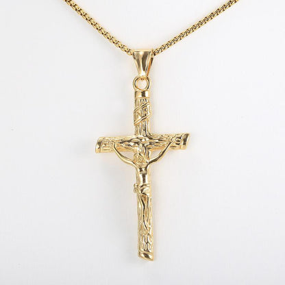 CUBANA CADENA PULSERA DIJE CRUZ 2.0