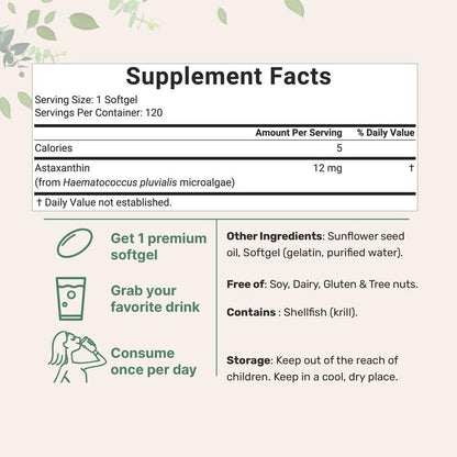 Astaxanthin Importado de Estados Unidos